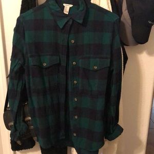 Green and navy flannel